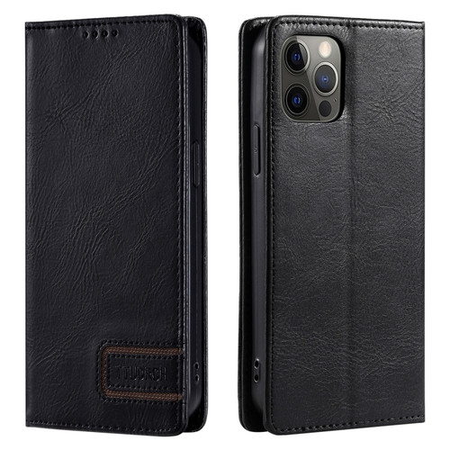 iPhone 11 Pro Max TTUDRCH RFID Retro Texture Magnetic Leather Phone Case - Black