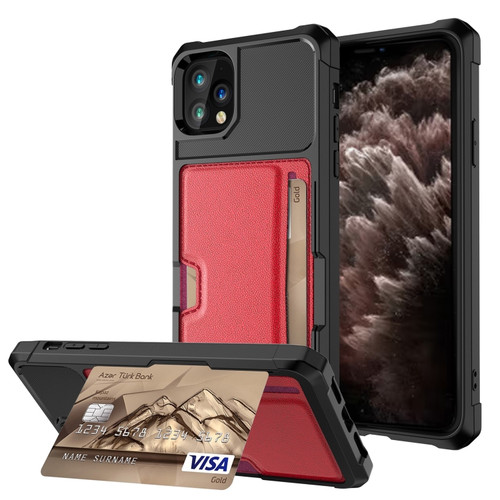 iPhone 11 Pro Max ZM02 Card Slot Holder Phone Case  - Red