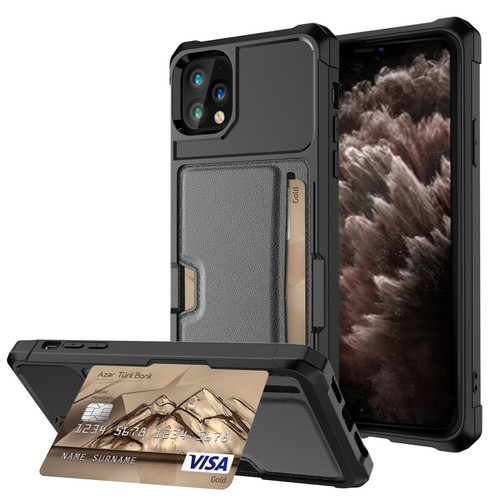 iPhone 11 Pro Max ZM02 Card Slot Holder Phone Case  - Black