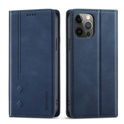 iPhone 11 Pro Max Forwenw F2 Series Magnetic Horizontal Flip Leather Case with Holder & Card Slots & Wallet  - Blue