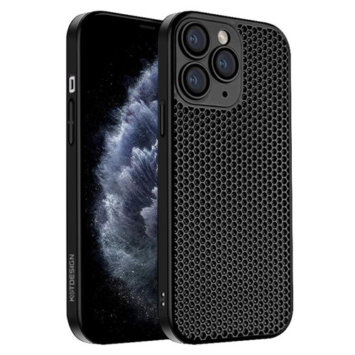 iPhone 11 Pro Max Honeycomb Radiating PC Phone Case - Black