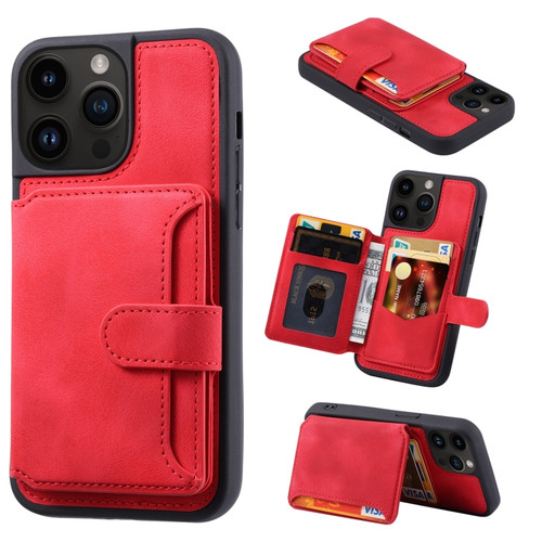 iPhone 11 Pro Max Skin Feel Dream Anti-theft Brush Shockproof Portable Skin Card Bag Phone Case - Red