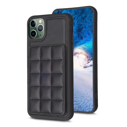 iPhone 11 Pro Max Grid Card Slot Holder Phone Case - Black