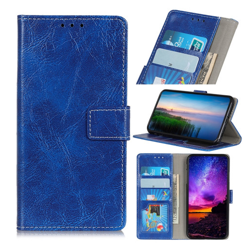 iPhone 11 Pro Max Retro Crazy Horse Texture Horizontal Flip Leather Case, with Holder & Card Slots & Photo Frame & Wallet  - Blue