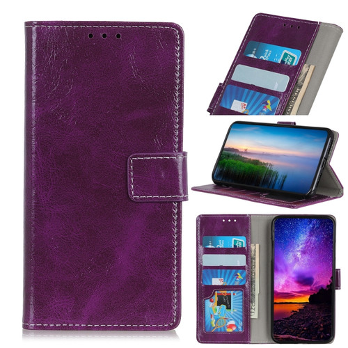 iPhone 11 Pro Max Retro Crazy Horse Texture Horizontal Flip Leather Case, with Holder & Card Slots & Photo Frame & Wallet  - Purple