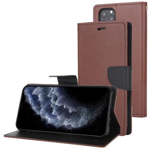 iPhone 11 Pro Max MERCURY GOOSPERY FANCY DIARY Horizontal Flip Leather Case with Holder & Card Slots & Wallet - Brown