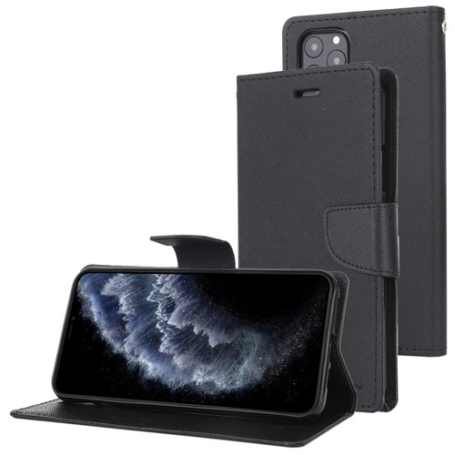 iPhone 11 Pro Max MERCURY GOOSPERY FANCY DIARY Horizontal Flip Leather Case with Holder & Card Slots & Wallet - Black