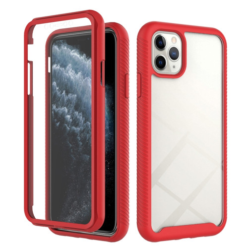 iPhone 11 Pro Max Starry Sky Solid Color Series Shockproof PC + TPU Case with PET Film  - Red