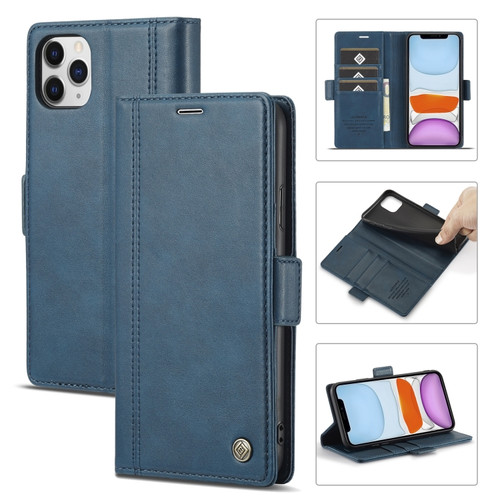 LC.IMEEKE Magnetic Buckle PU + TPU Horizontal Flip Leather Case with Holder & Card Slots & Wallet iPhone 11 Pro Max - Blue