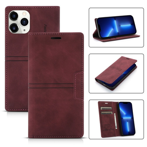 iPhone 11 Pro Max Dream Magnetic Suction Business Horizontal Flip PU Leather Case with Holder & Card Slot & Wallet  - Wine Red