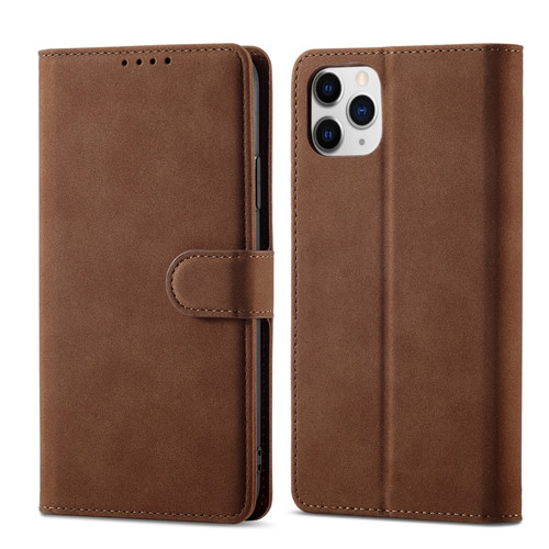 Frosted Anti-theft Brush Horizontal Flip Leather Case with Holder & Card Slots & Wallet iPhone 11 Pro Max - Coffee