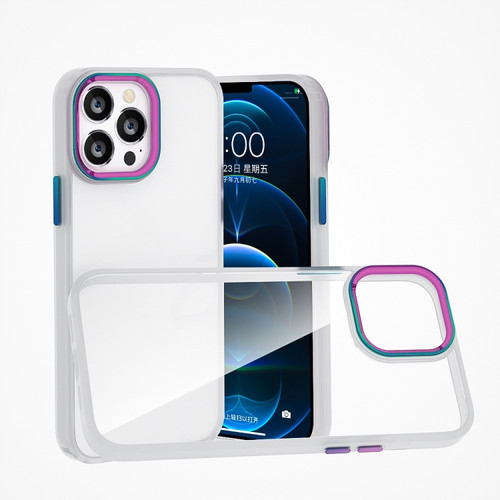 iPhone 11 Pro Max Colorful Metal Lens Ring Phone Case  - Translucent