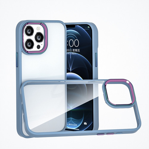 iPhone 11 Pro Max Colorful Metal Lens Ring Phone Case  - Baby Blue