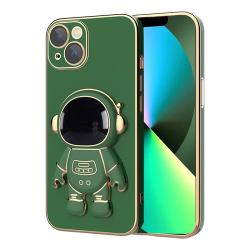 iPhone 11 Pro Max Plating Astronaut Holder Phone Case with Lens Film  - Alpine Green