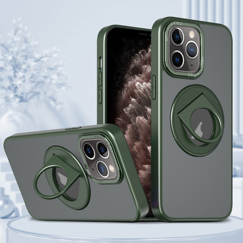iPhone 11 Pro Max Rotating Ring Magnetic Holder Phone Case - Green