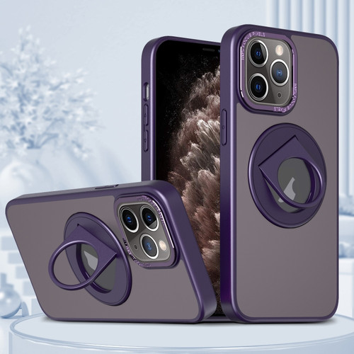 iPhone 11 Pro Max Rotating Ring Magnetic Holder Phone Case - Purple
