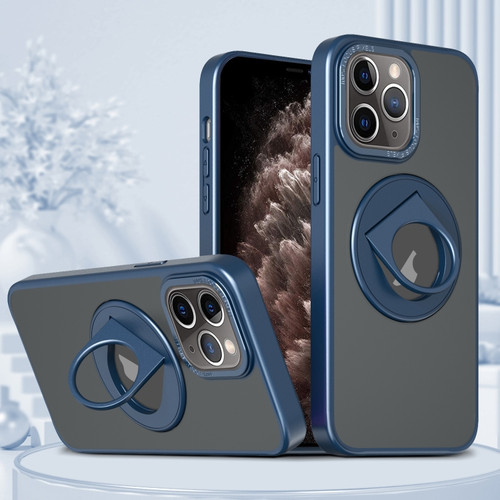 iPhone 11 Pro Max Rotating Ring Magnetic Holder Phone Case - Blue