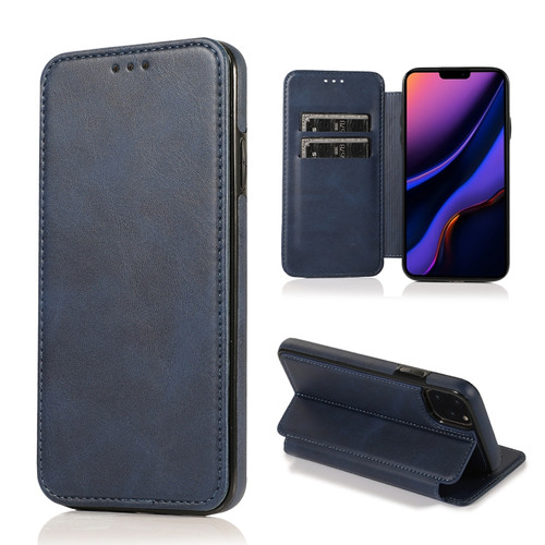 iPhone 11 Pro Max Knight Magnetic Suction Leather Phone Case  - Blue