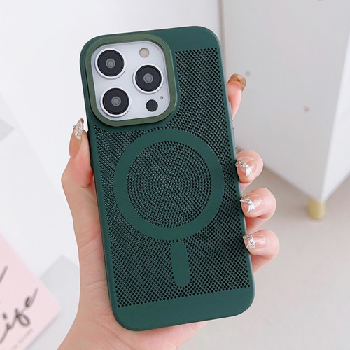 iPhone 11 Pro Max Grid Cooling MagSafe Magnetic Phone Case - Alpine Green