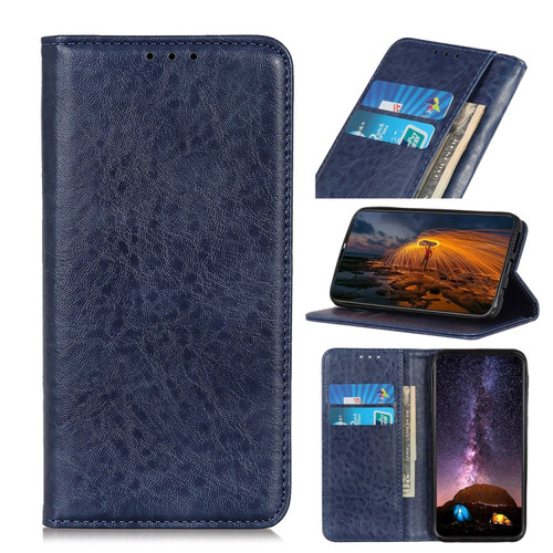 iPhone 11 Pro Max Magnetic Crazy Horse Texture Horizontal Flip Leather Case, with Holder & Card Slots & Wallet - Blue