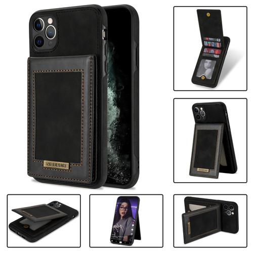 iPhone 11 Pro Max N.BEKUS Vertical Flip Card Slot RFID Phone Case  - Black