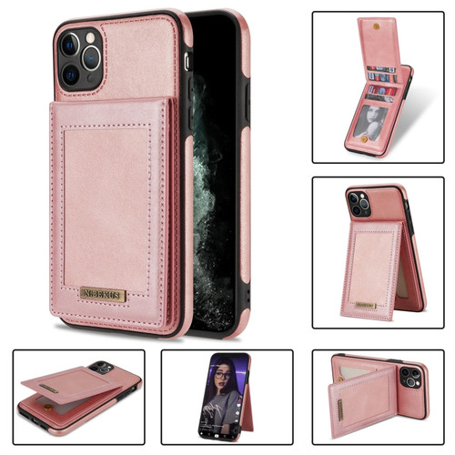 iPhone 11 Pro Max N.BEKUS Vertical Flip Card Slot RFID Phone Case  - Rose Gold