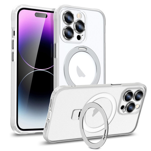 iPhone 11 Pro Max Metal Eyes Series MagSafe Magnetic Holder Phone Case - Silver