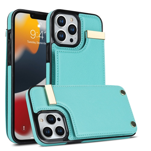 iPhone 11 Pro Max Metal Buckle Card Slots Phone Case - Green