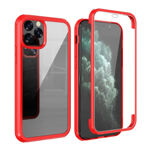 iPhone 11 Pro Max Double-sided Plastic Glass Protective Case  - Red