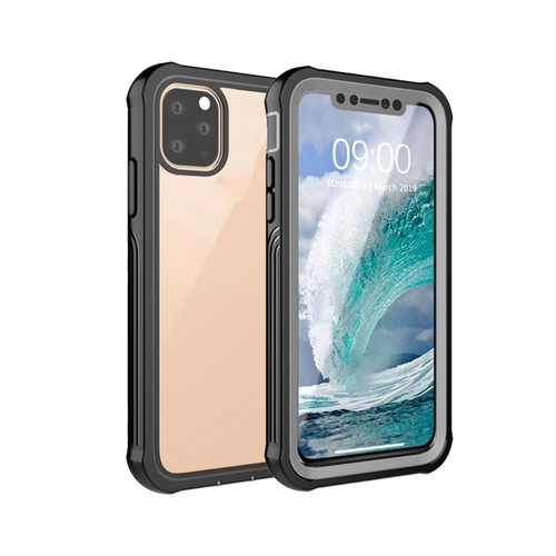 iPhone 11 Pro Max Waterproof Dustproof Shockproof Transparent Acrylic Protective Case  - Black