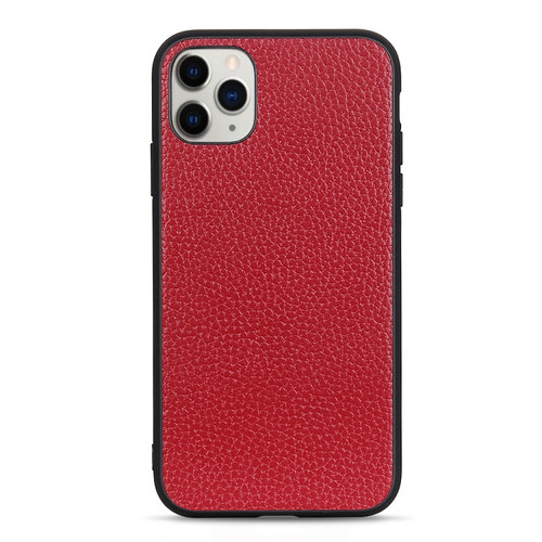 iPhone 11 Pro Litchi Texture Genuine Leather Folding Protective Case - Red