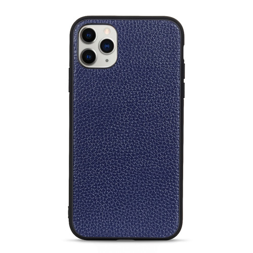 iPhone 11 Pro Litchi Texture Genuine Leather Folding Protective Case - Blue