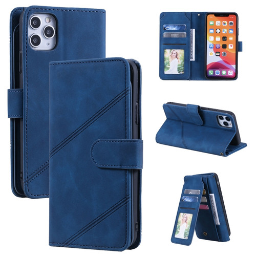 iPhone 11 Pro Skin Feel Business Horizontal Flip PU Leather Case with Holder & Multi-Card Slots & Wallet & Lanyard & Photo Frame  - Blue