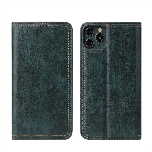 iPhone 11 Pro Retro Tree Bark Texture PU Magnetic Horizontal Flip Leather Case with Holder & Card Slots & Wallet - Green