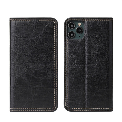 iPhone 11 Pro Retro Tree Bark Texture PU Magnetic Horizontal Flip Leather Case with Holder & Card Slots & Wallet - Black