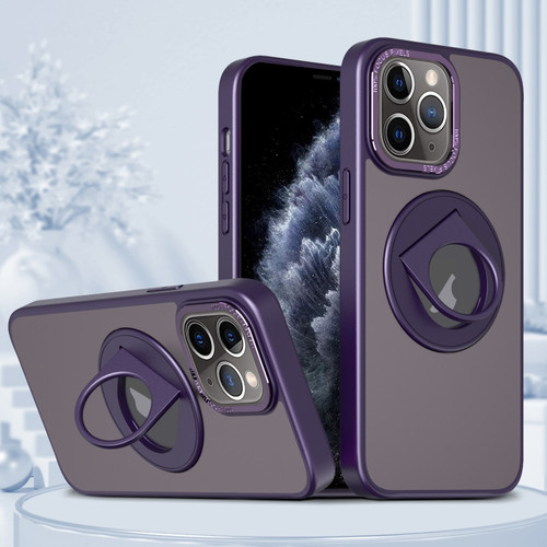 iPhone 11 Pro Rotating Ring Magnetic Holder Phone Case - Purple