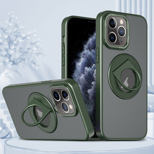 iPhone 11 Pro Rotating Ring Magnetic Holder Phone Case - Green
