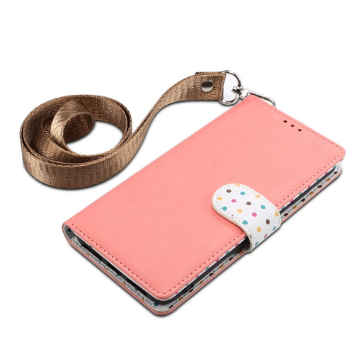 iPhone 11 Pro Wave Point Horizontal Flip Leather Case with Card Slots & Holder & Wallet & Lanyard  - Pink