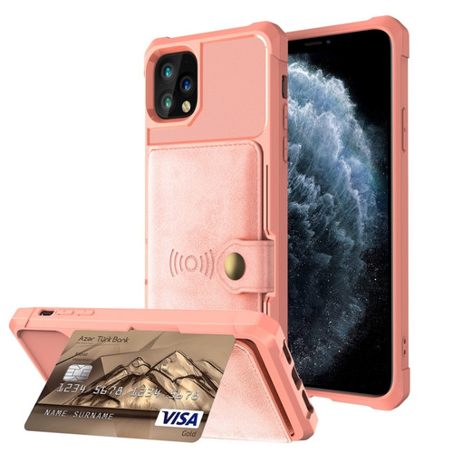 iPhone 11 Pro Magnetic Wallet Card Bag Leather Case  - Rose Gold