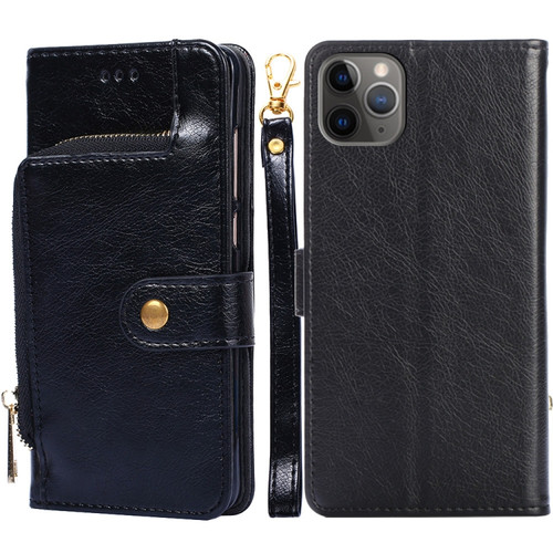 iPhone 11 Pro Zipper Bag PU + TPU Horizontal Flip Leather Case with Holder & Card Slot & Wallet & Lanyard  - Black