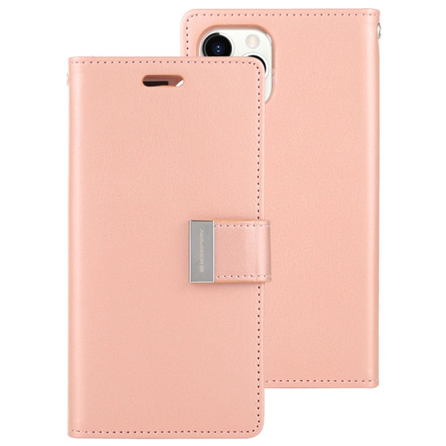 iPhone 11 Pro MERCURY GOOSPERY RICH DIARY Crazy Horse Texture Horizontal Flip Leather Case  with Holder & Card Slots & Wallet - Rose Gold