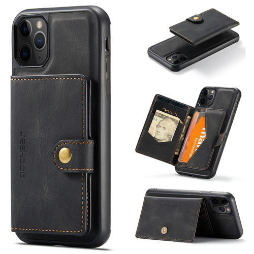 iPhone 11 Pro JEEHOOD Retro Magnetic Detachable Protective Case with Wallet & Card Slot & Holder  - Black
