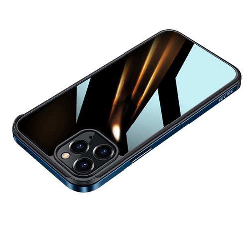 iPhone 11 Pro SULADA Shockproof Aviation Aluminum Metal Frame + Nano Glass + TPU Protective Case  - Dark Blue