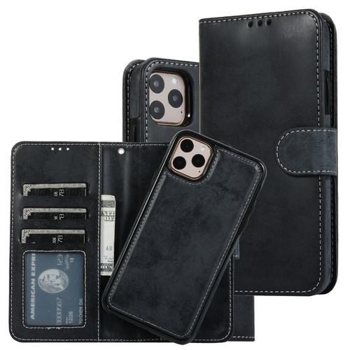 iPhone 11 Pro KLT888-2 Retro 2 in 1 Detachable Magnetic Horizontal Flip TPU + PU Leather Case with Holder & Card Slots & Photo Frame & Wallet - Black