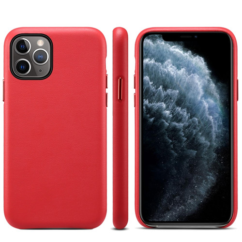 iPhone 11 Pro Lamb Grain PU Back Cover Phone Case - Red