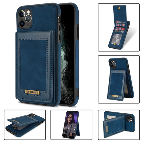 iPhone 11 Pro N.BEKUS Vertical Flip Card Slot RFID Phone Case  - Blue