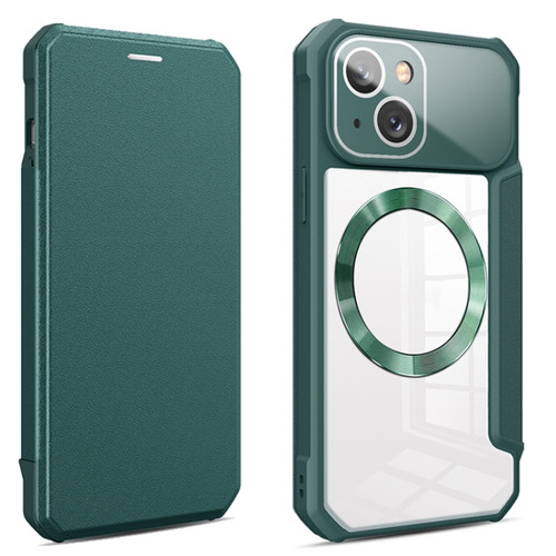 iPhone 11 Pro CD Texture Magsafe Flip Leather Phone Case - Green