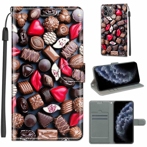 iPhone 11 Pro Voltage Colored Drawing Magnetic Clasp Horizontal Flip PU Leather Case with Holder & Card Slots  - C06 Red Lip Chocolate