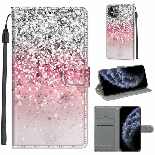 iPhone 11 Pro Voltage Colored Drawing Magnetic Clasp Horizontal Flip PU Leather Case with Holder & Card Slots  - C13 Silver Pink Glitter