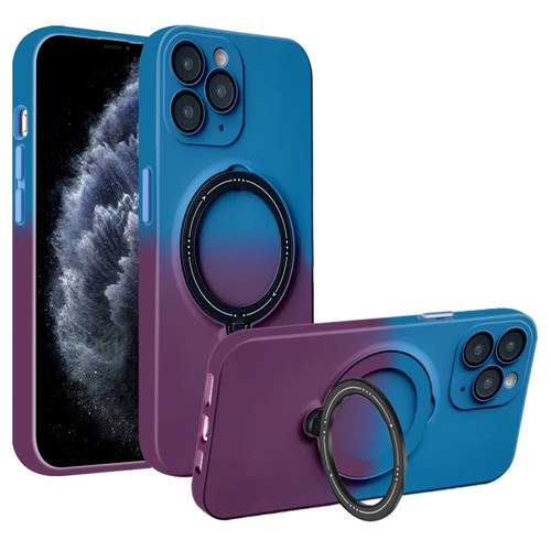iPhone 11 Pro MagSafe Holder Gradient TPU Phone Case - Blue Purple